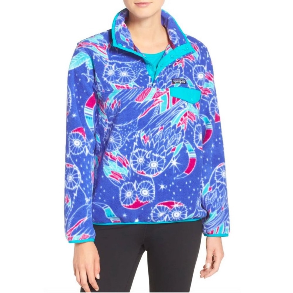 Patagonia Synchilla Snap-T Fleece Pullover Moon Owl Harvest Moon Blue La…